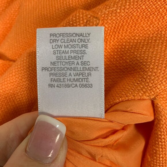 Vintage Y2K Peach Woven Skirt Suit By Susan Bristol Size 10 Blazer 14 Skirt 90s - Picture 15 of 15